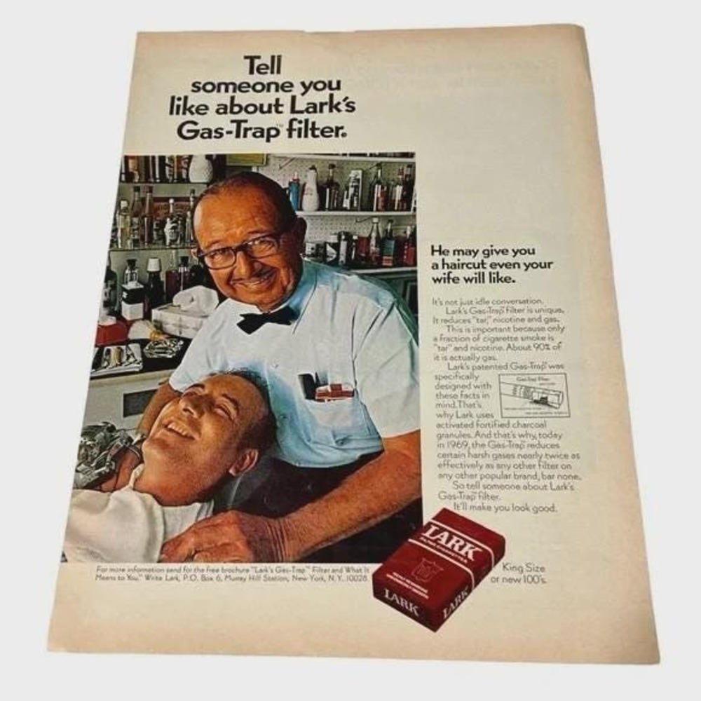 1969 Lark Filter Cigarette Original Vintage Print Ad